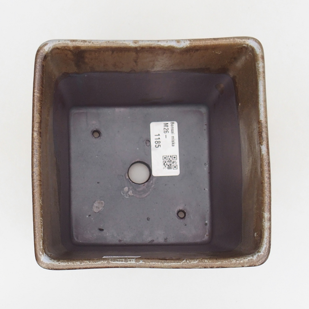 Ciotola bonsai in ceramica 13 x 13 x 13 cm, colore marrone-verde