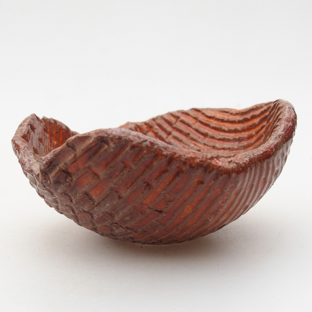 Conchiglia in ceramica 9 x 9 x 5 cm , colore arancione