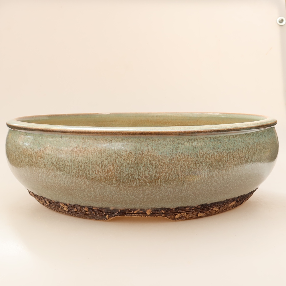 Vaso da bonsai in ceramica 32,5 x 32,5 x 9 cm, colore verde - SOLO RITIRO IN NEGOZIO o spedizione su pallet