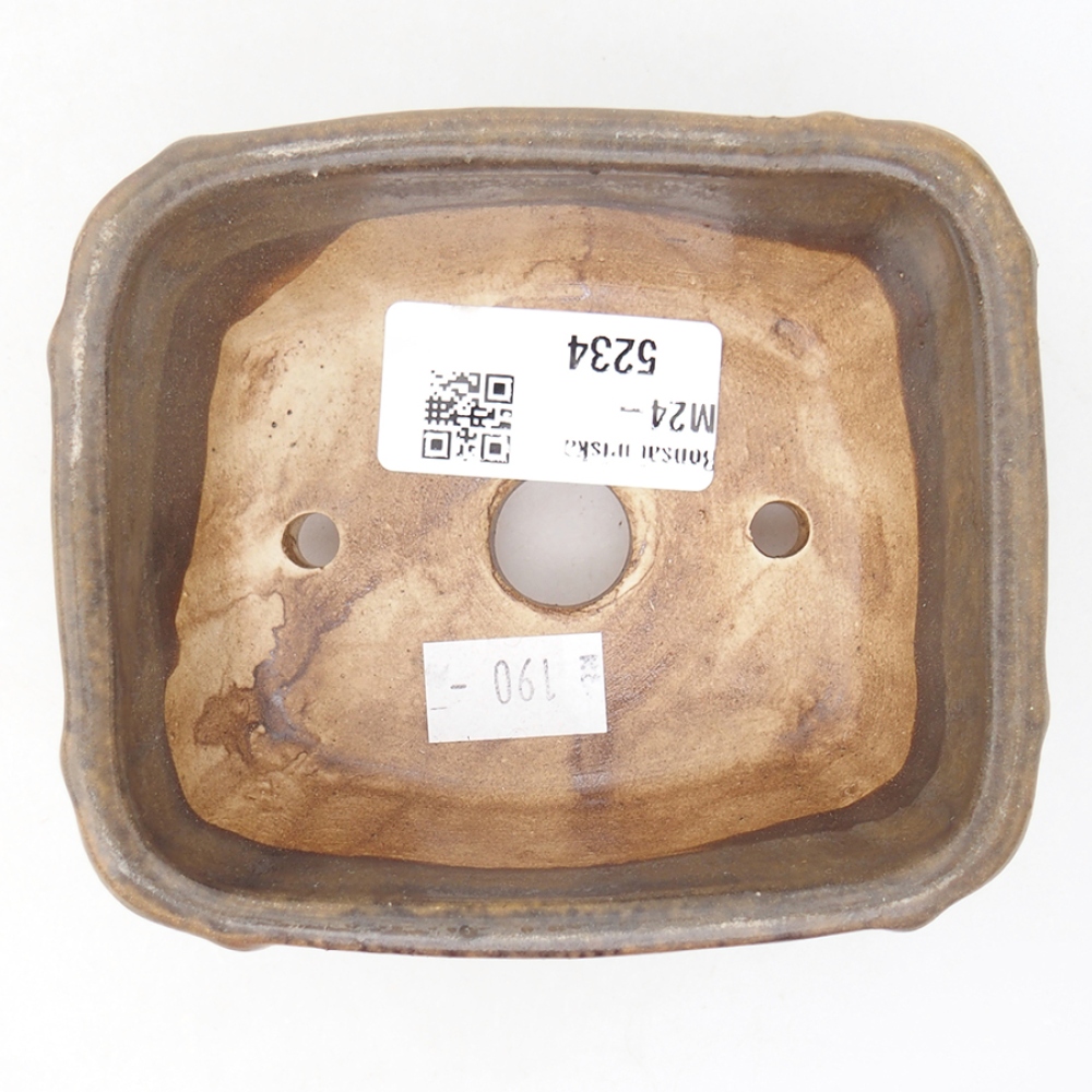 Ciotola per bonsai in ceramica 10,5 x 8,5 x 4 cm, marrone