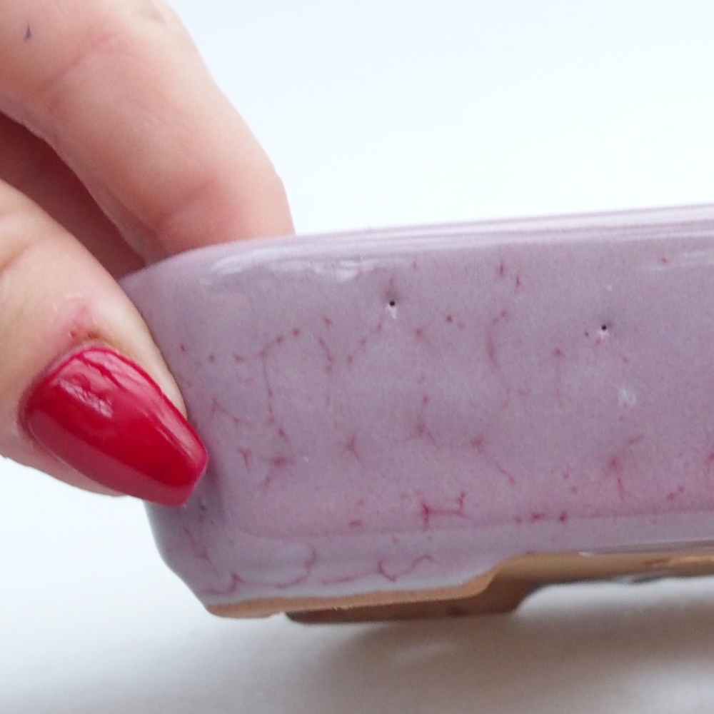 Ciotola bonsai in ceramica 26 x 26 x 8 cm, colore rosso