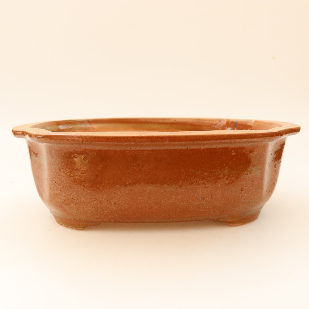 Vaso da bonsai in ceramica 22,5 x 17,5 x 7,5 cm, colore marrone