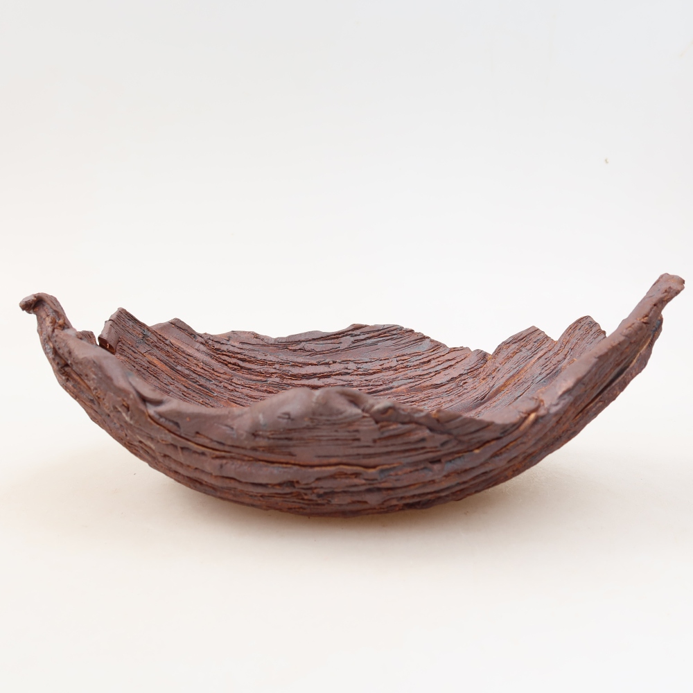 Guscio in ceramica  22,5 x 16 x 8 cm, colore marrone