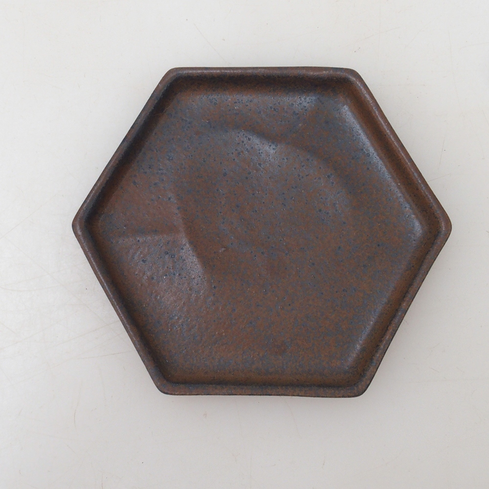 Sottovaso esagonale per bonsai D3 - 11 x 9,5 x 1 cm