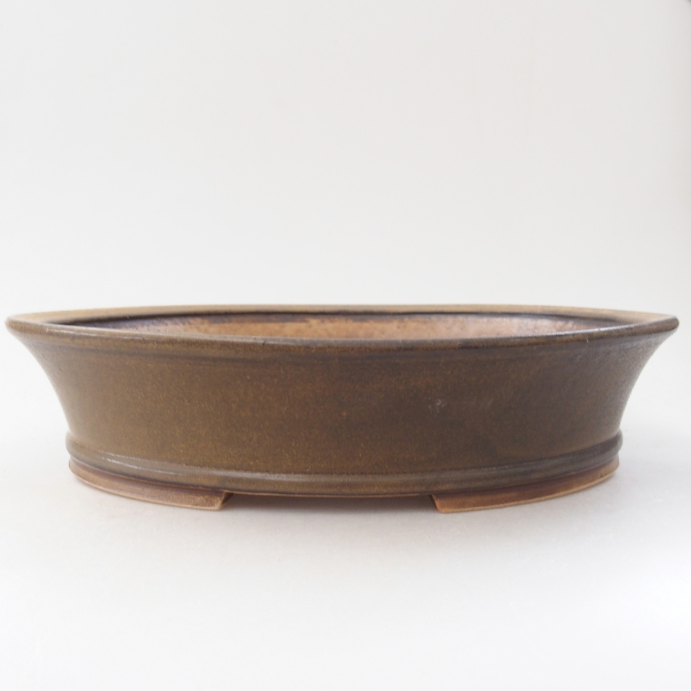 Ciotola per bonsai in ceramica 27 x 24 x 6 cm, marrone