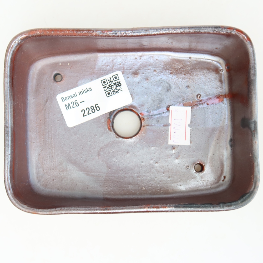 Vaso da bonsai in ceramica 13 x 9,5 x 3,5 cm, colore metallizzato