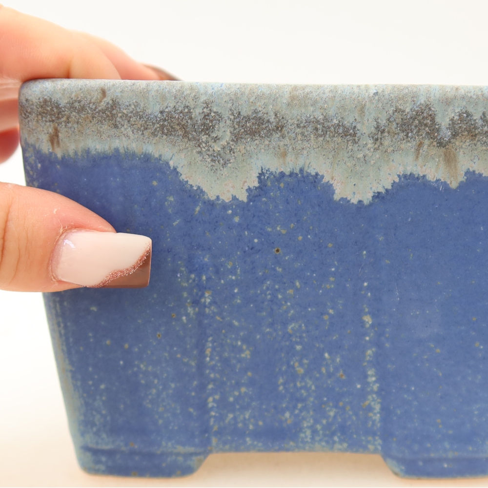 Vaso da bonsai in ceramica 11,5 x 11,5 x 9 cm, colore blu