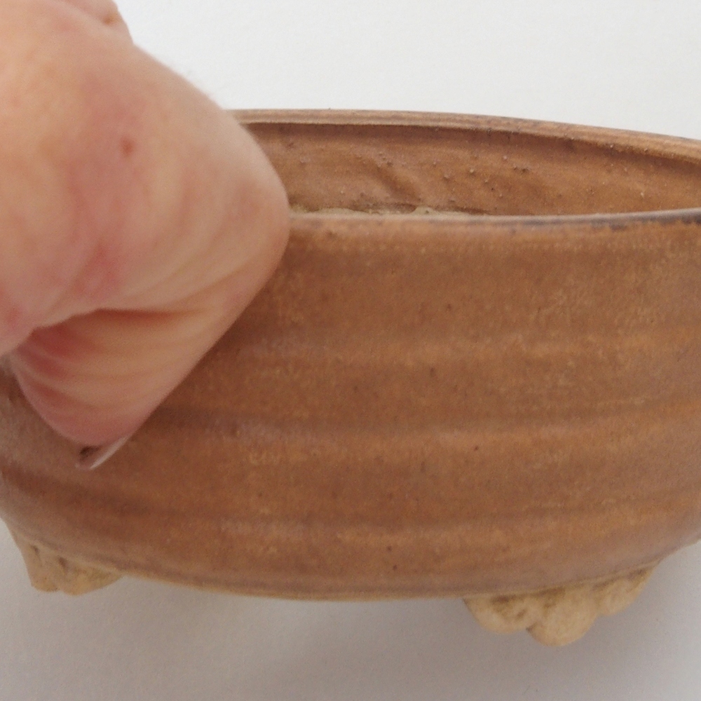 Ciotola per bonsai in ceramica 10 x 8,5 x 4 cm, marrone