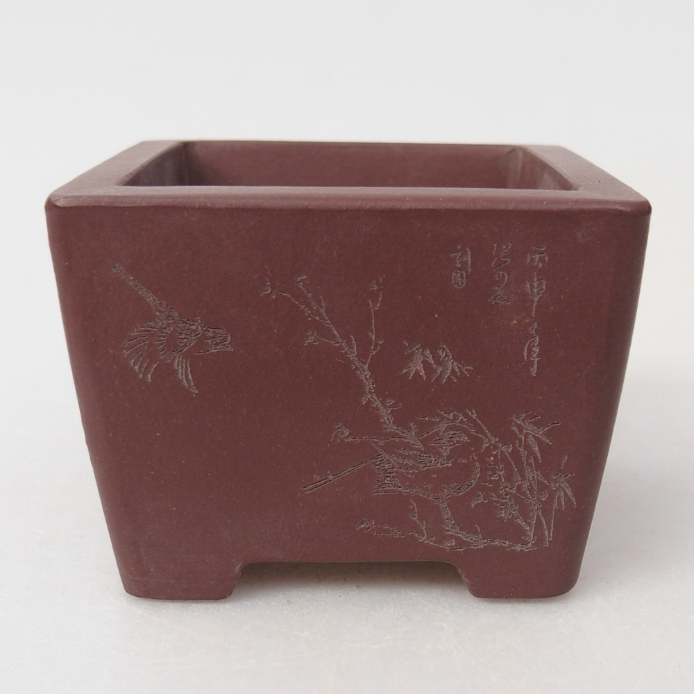 Ciotola per mini bonsai 6 x 6 x 4,5 cm, marrone