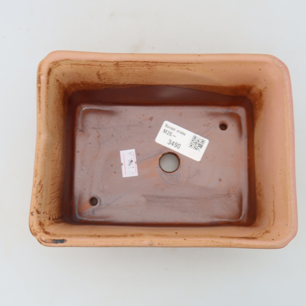 Vaso in ceramica per bonsai 18 x 13,5 x 7,5 cm, colore rosa