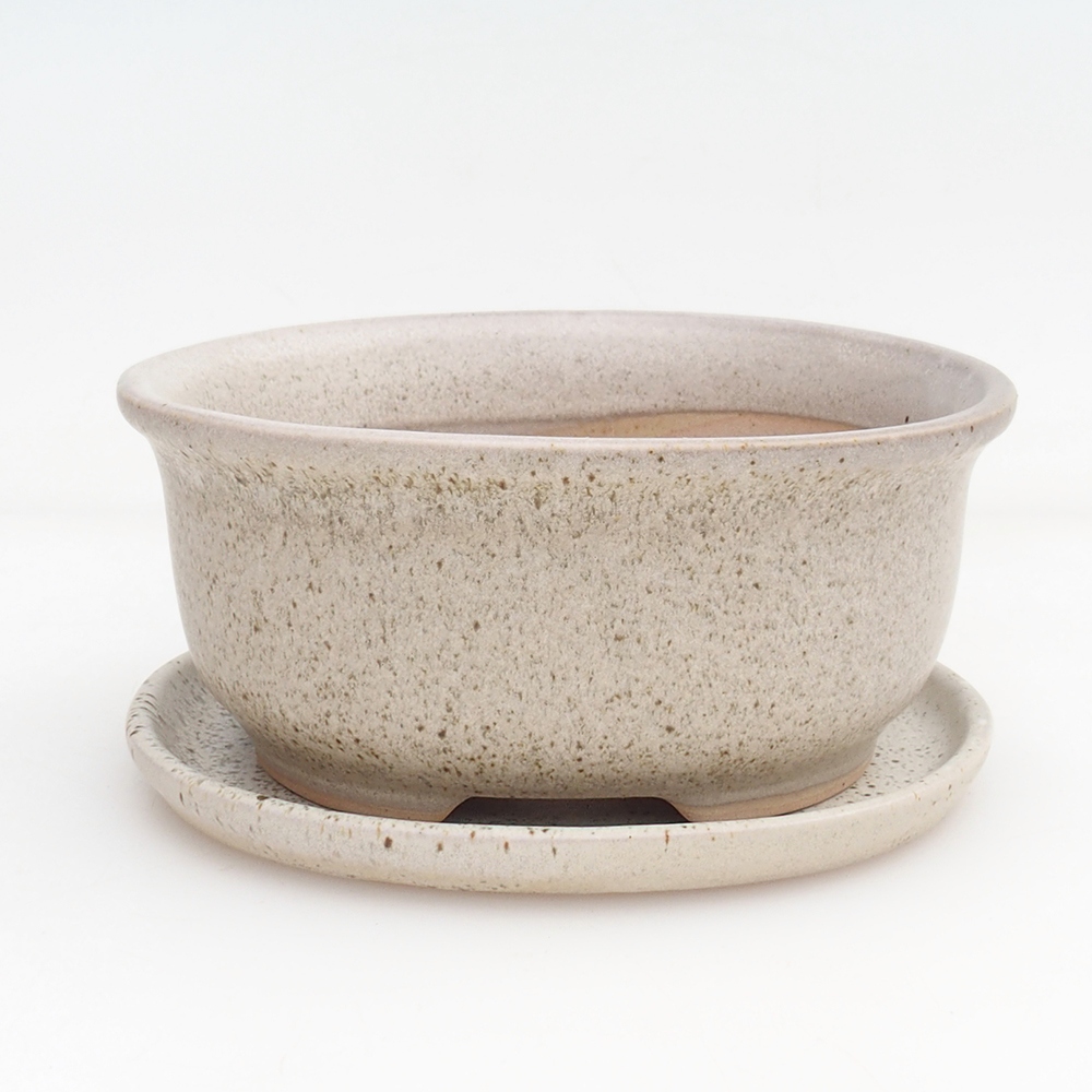 Ciotola bonsai + piattino H11 - 11,5 x 10 x 4 cm - verde