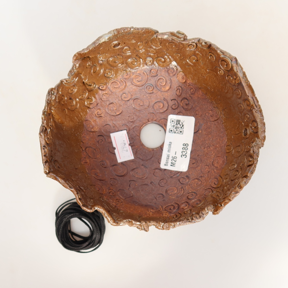 Contenitore in ceramica per Kokedama 13 x 12,5 x 8 cm, colore marrone