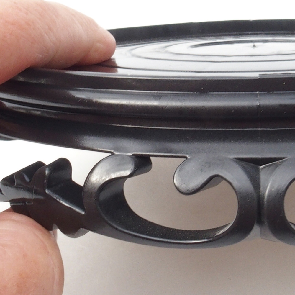 Tavolo per bonsai in plastica rotondo 17,5 x 17,5 x 4 cm, colore nero