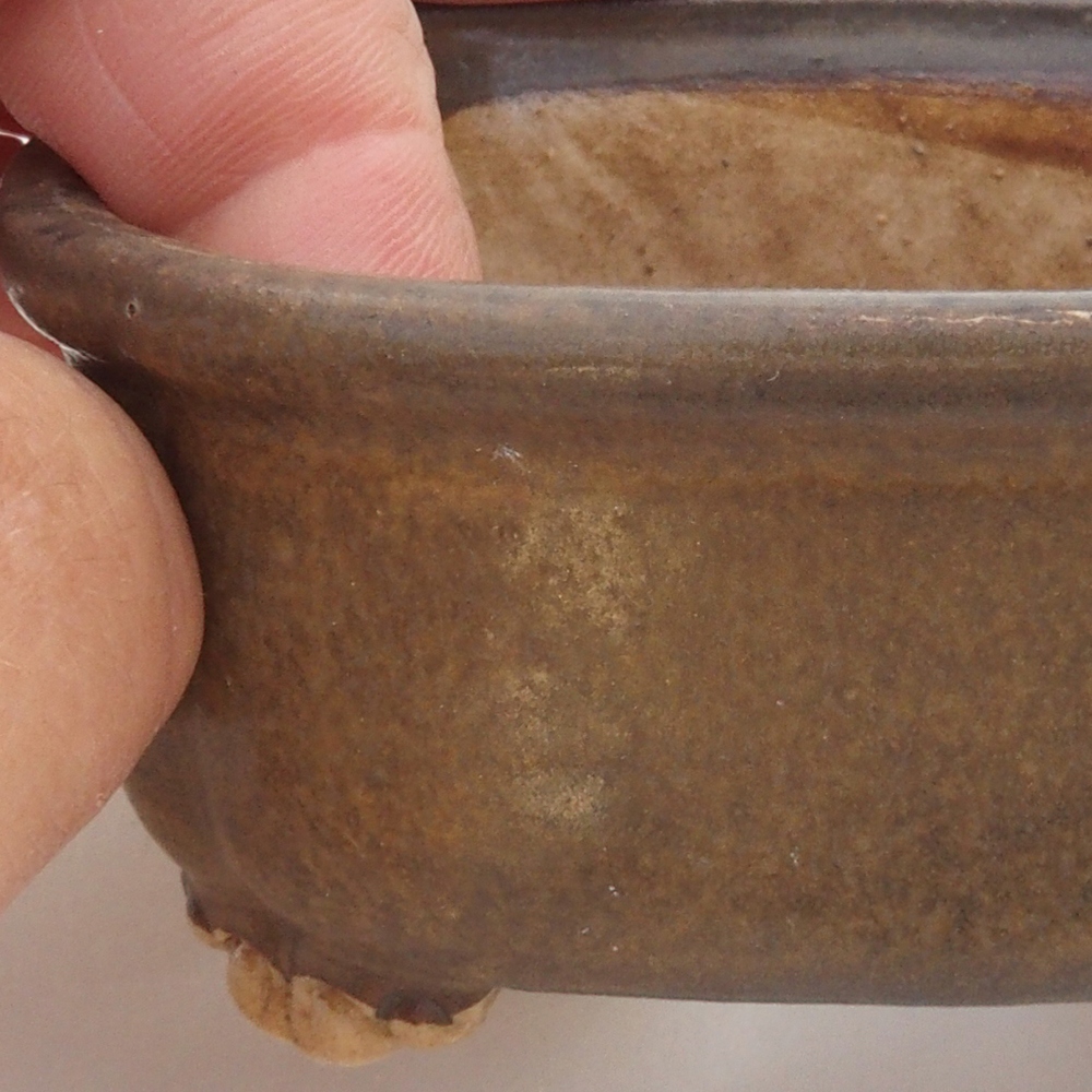 Ciotola per bonsai in ceramica 10 x 8,5 x 4 cm, marrone