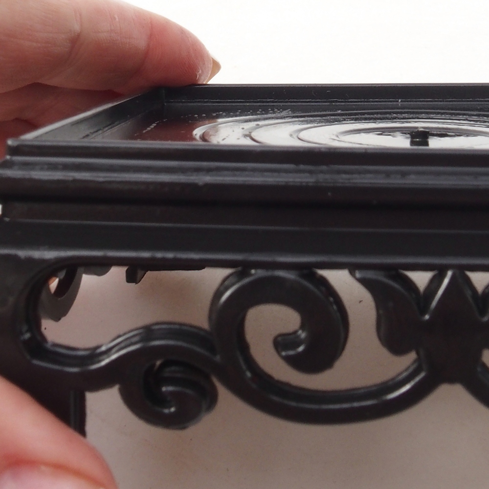 Tavolo bonsai quadrato in plastica 11 x 11 x 3,5 cm, colore nero