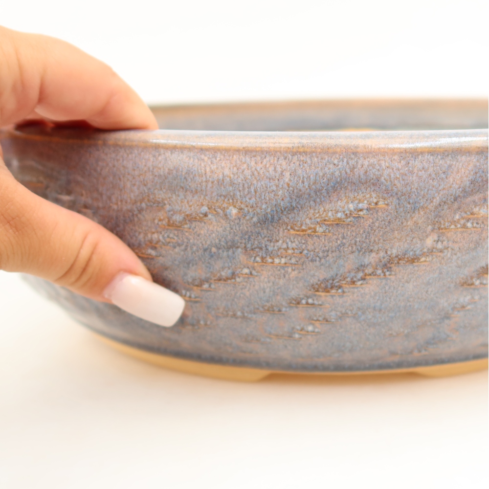 Vaso da bonsai in ceramica 31 x 31 x 9 cm, colore blu