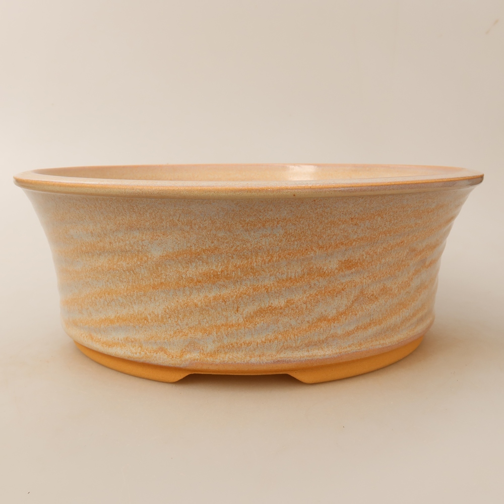 Vaso in ceramica per bonsai 26 x 26 x 9,5 cm, colore beige
