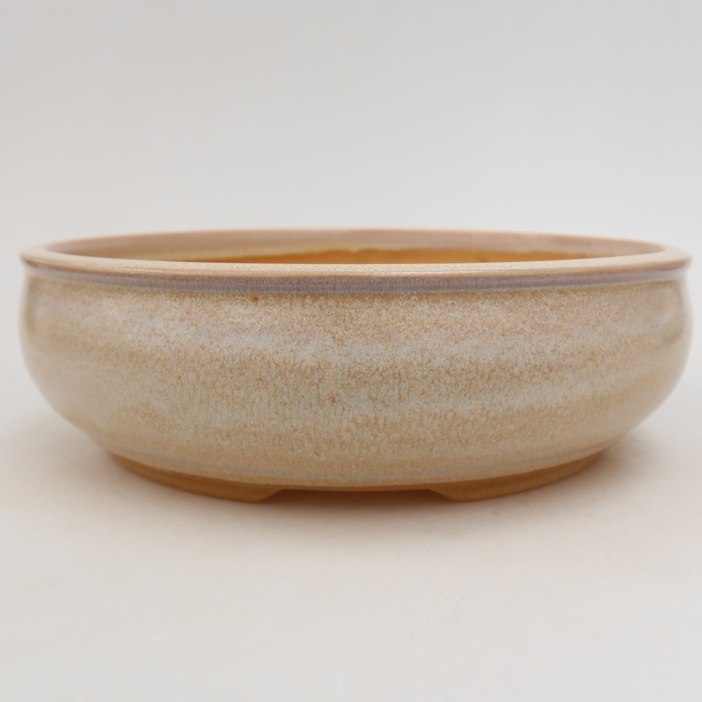 Vaso da bonsai in ceramica 22,5 x 22,5 x 6,5 cm, colore beige