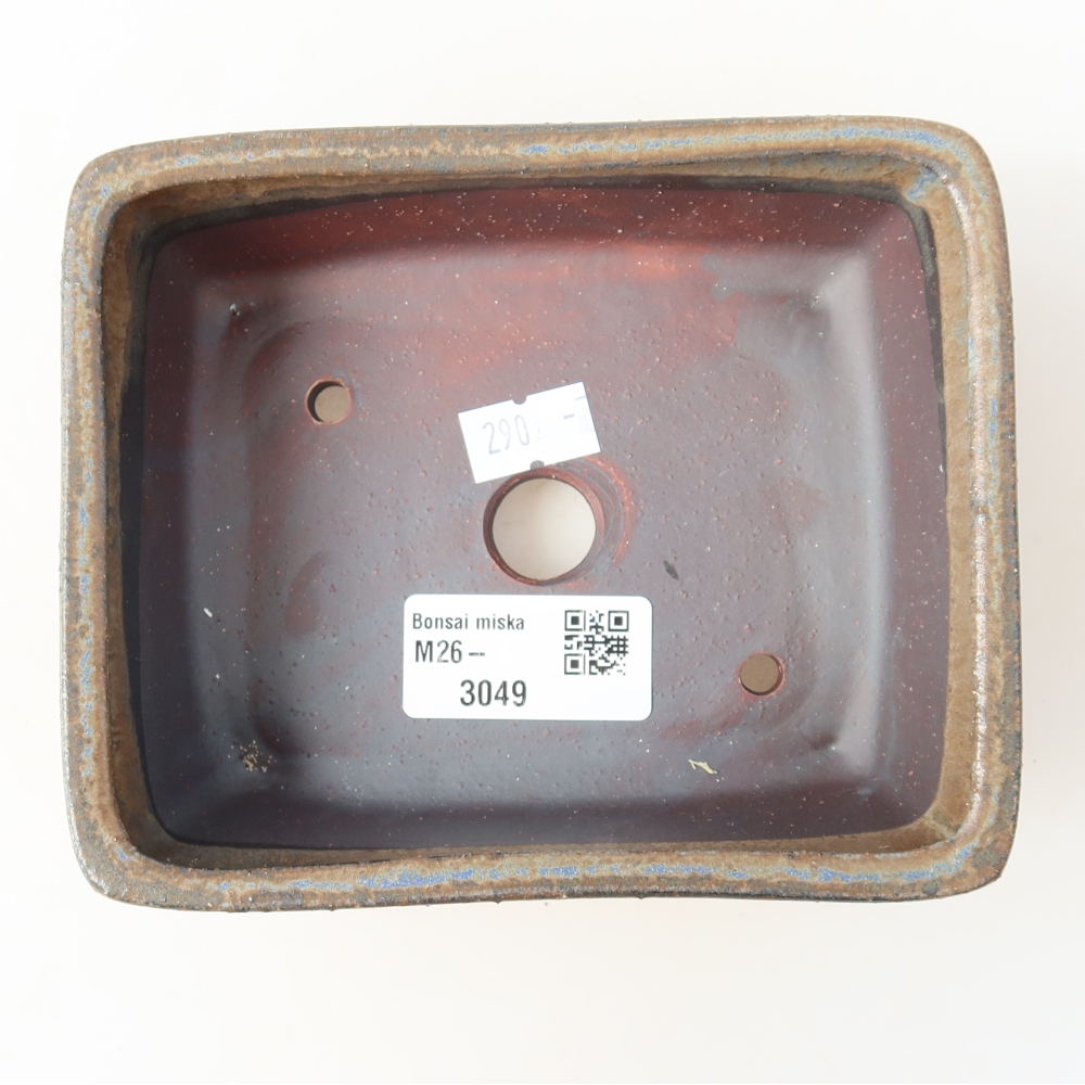 Vaso in ceramica per bonsai 13,5 x 11 x 5 cm, colore marrone