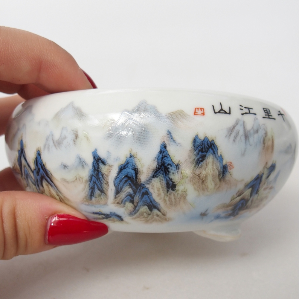 Ciotola per bonsai in ceramica 10 x 10 x 5 cm, colore bianco