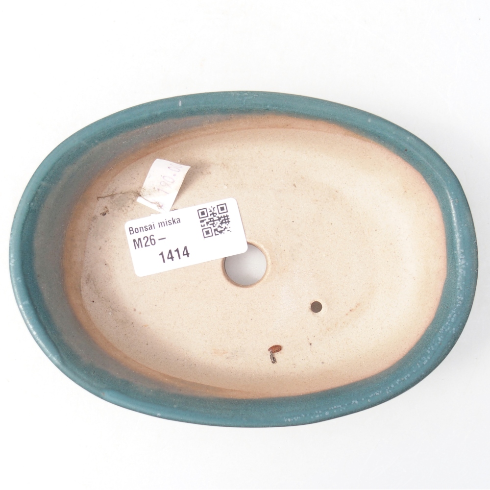 Ciotola bonsai in ceramica 14,5 x 10,5 x 3,5 cm, colore blu