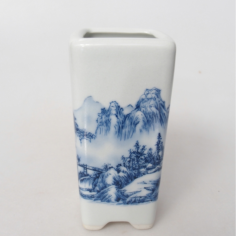 Ciotola per bonsai in ceramica 5,5 x 5,5 x 12 cm, colore bianco