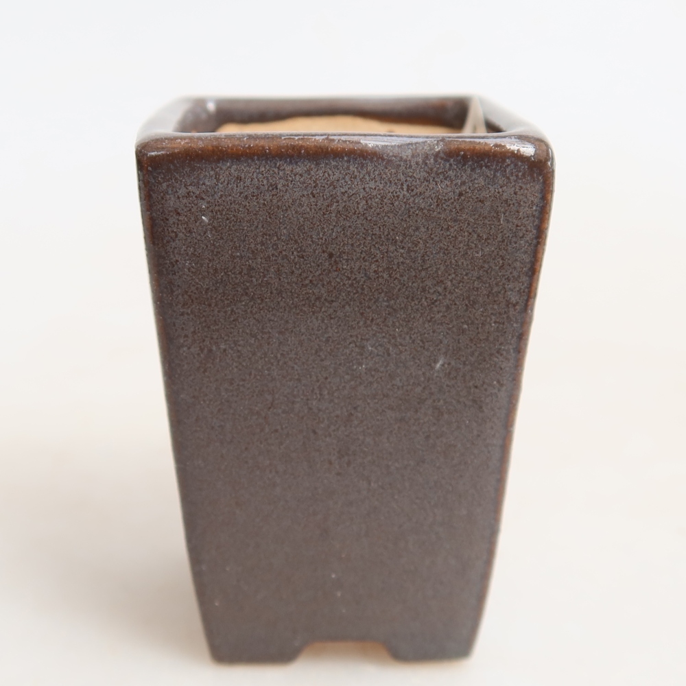 Vaso per bonsai in ceramica 3,5 x 3,5 x 5 cm, colore grigio