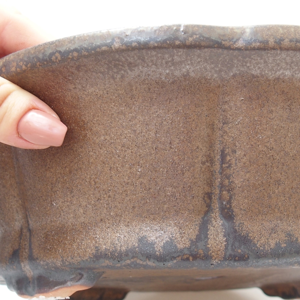 Ciotola per bonsai in ceramica 26,5 x 26,5 x 8 cm, marrone