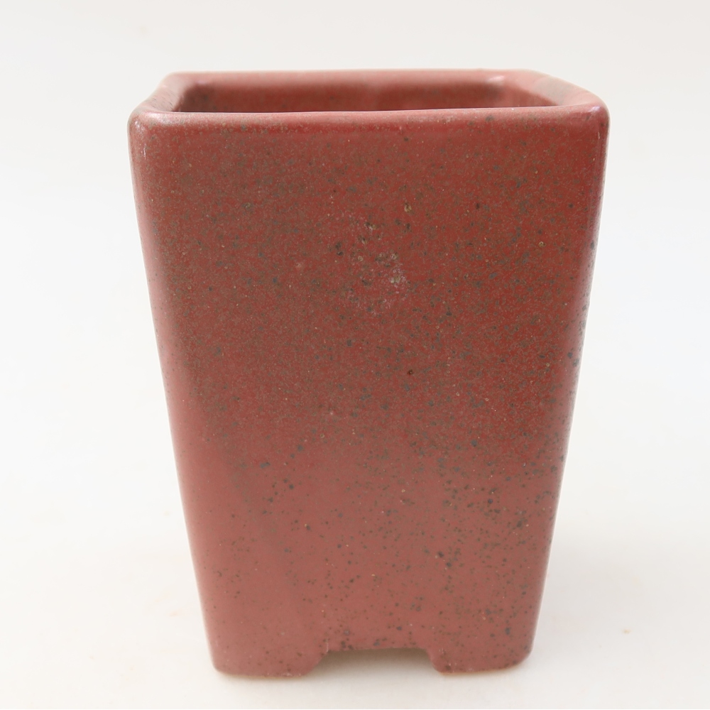 Vaso da bonsai in ceramica 7,5 x 7,5 x 10,5 cm, colore rosa