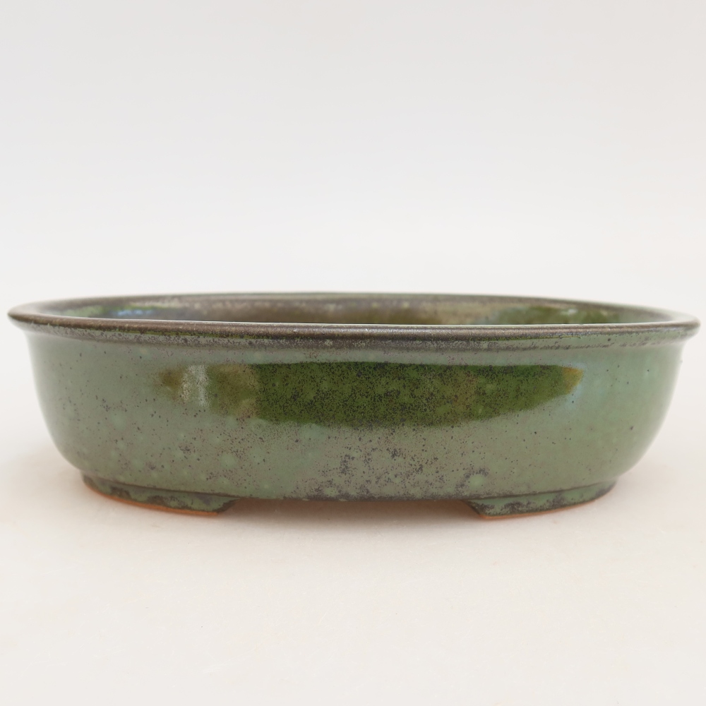 Vaso da bonsai in ceramica 19 x 14,5 x 5 cm, colore verde