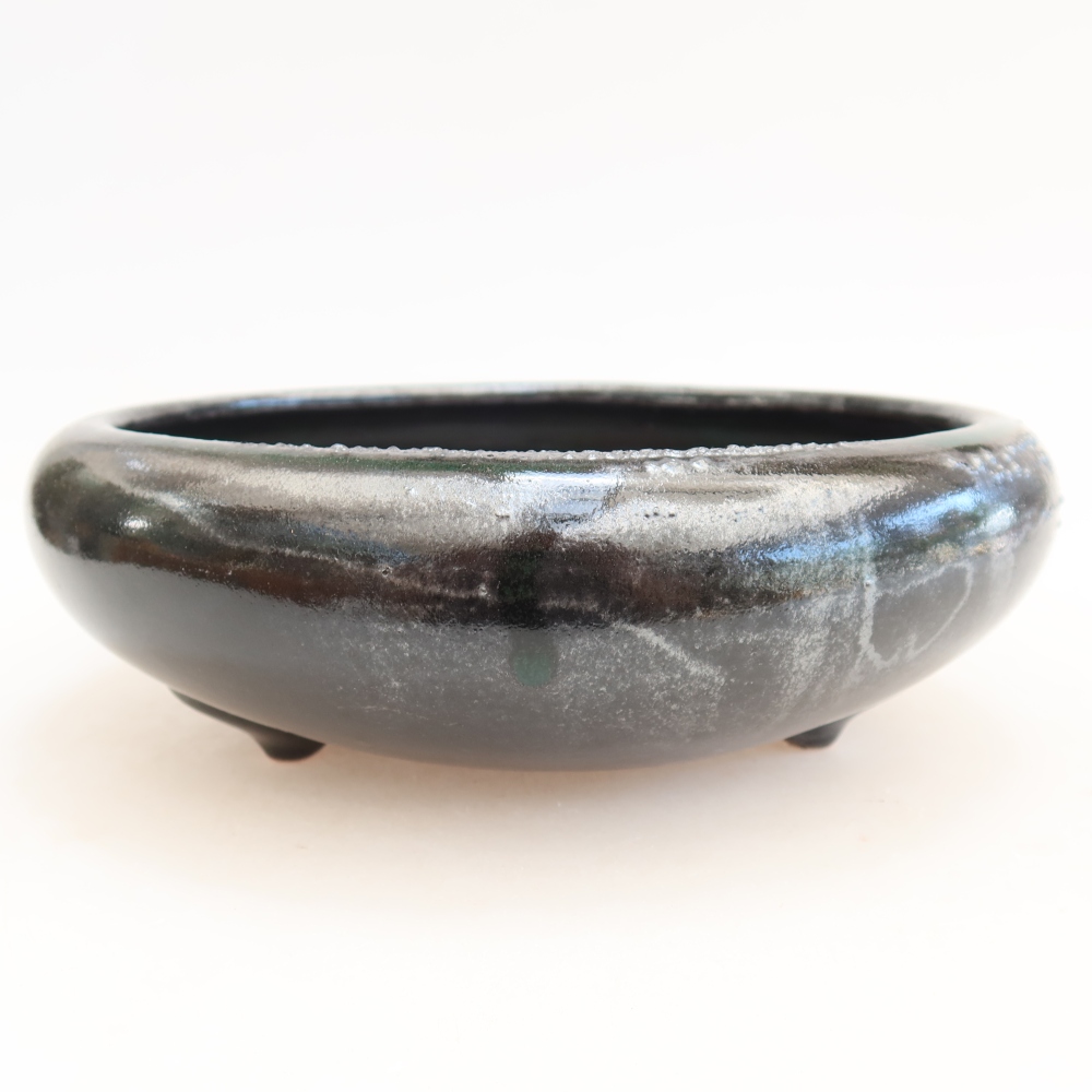 Vaso da bonsai in ceramica 20,5 x 20,5 x 7 cm, colore verde