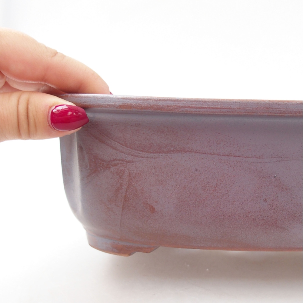 Ciotola bonsai in ceramica 24,5 x 21 x 7 cm, colore metallo