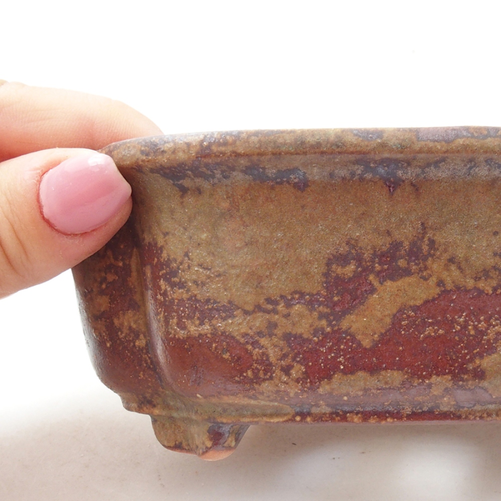 Ciotola per bonsai in ceramica 13,5 x 10 x 5 cm, colore marrone