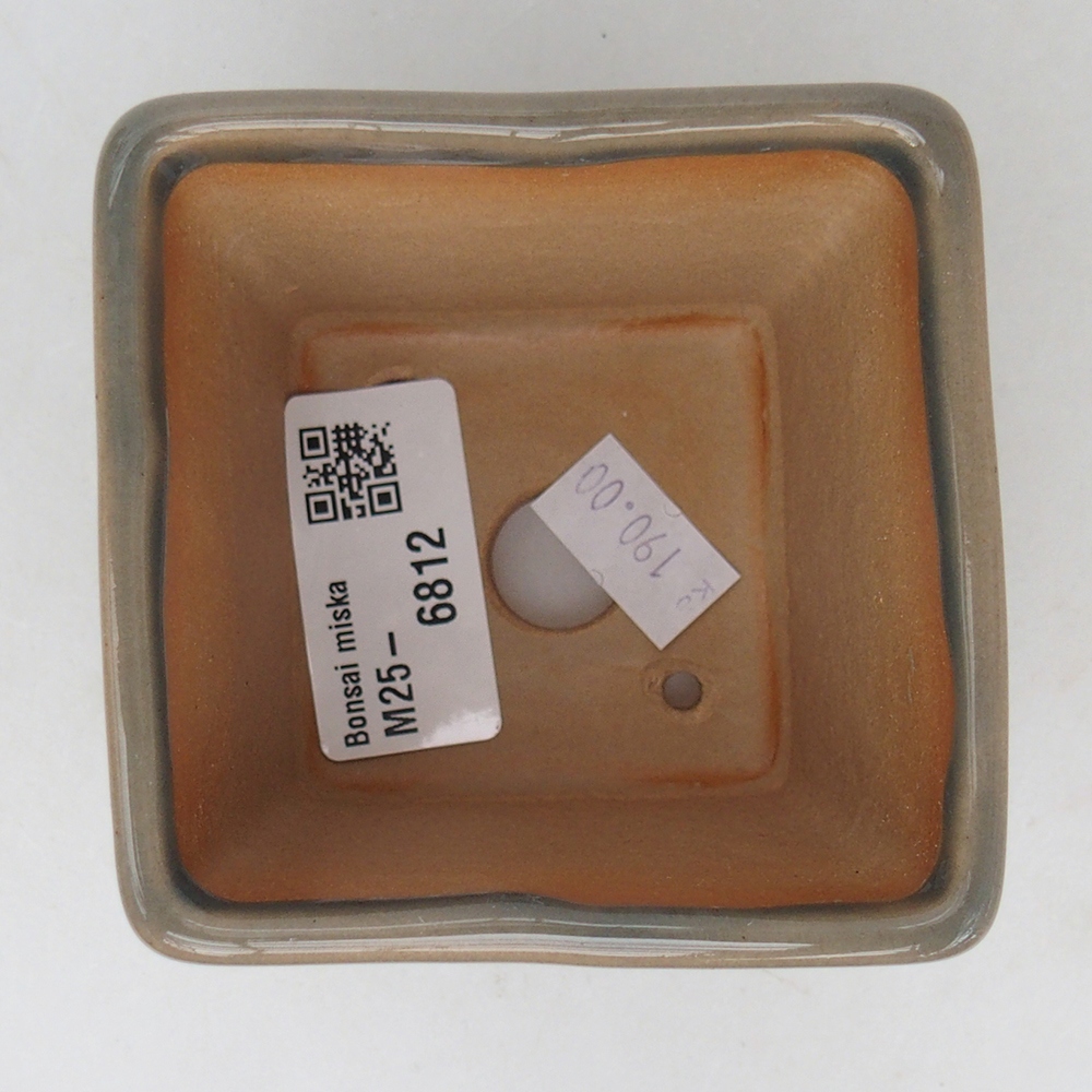Ciotola bonsai in ceramica 7,5 x 7,5 x 7 cm, grigio