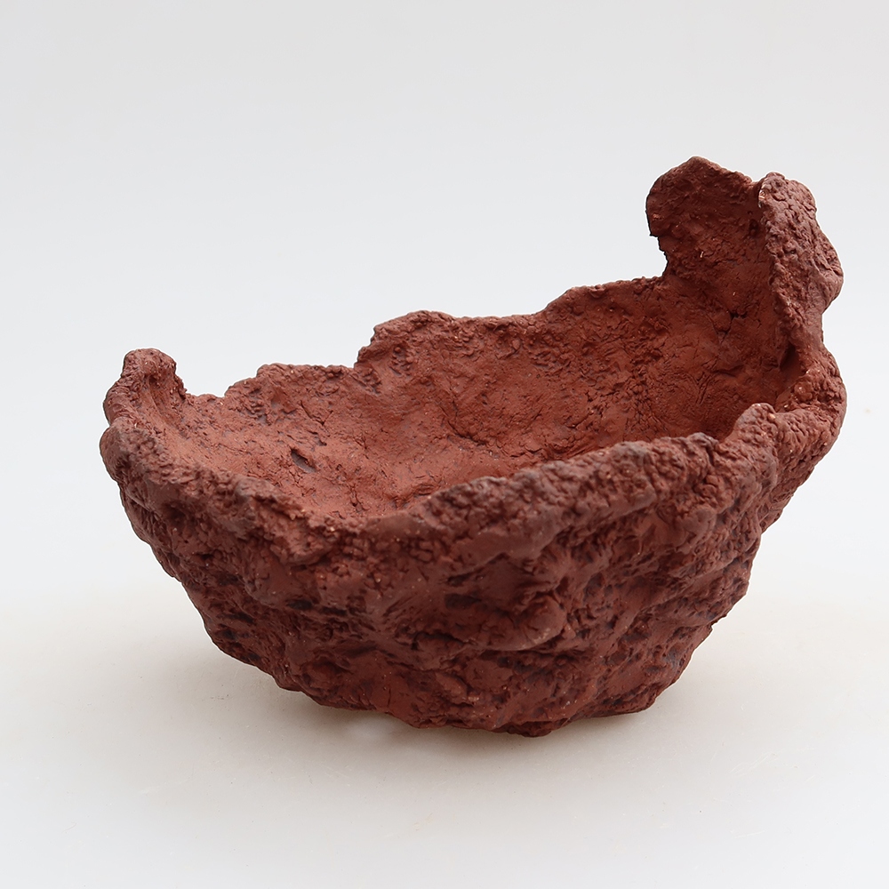 Conchiglia in ceramica 14 x 13 x 11,5 cm, colore marrone