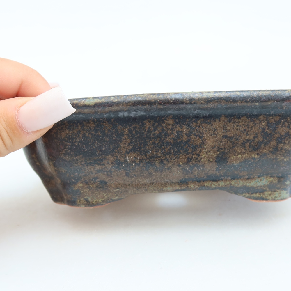 Ciotola per bonsai in ceramica 15,5 x 12 x 4,5 cm, marrone