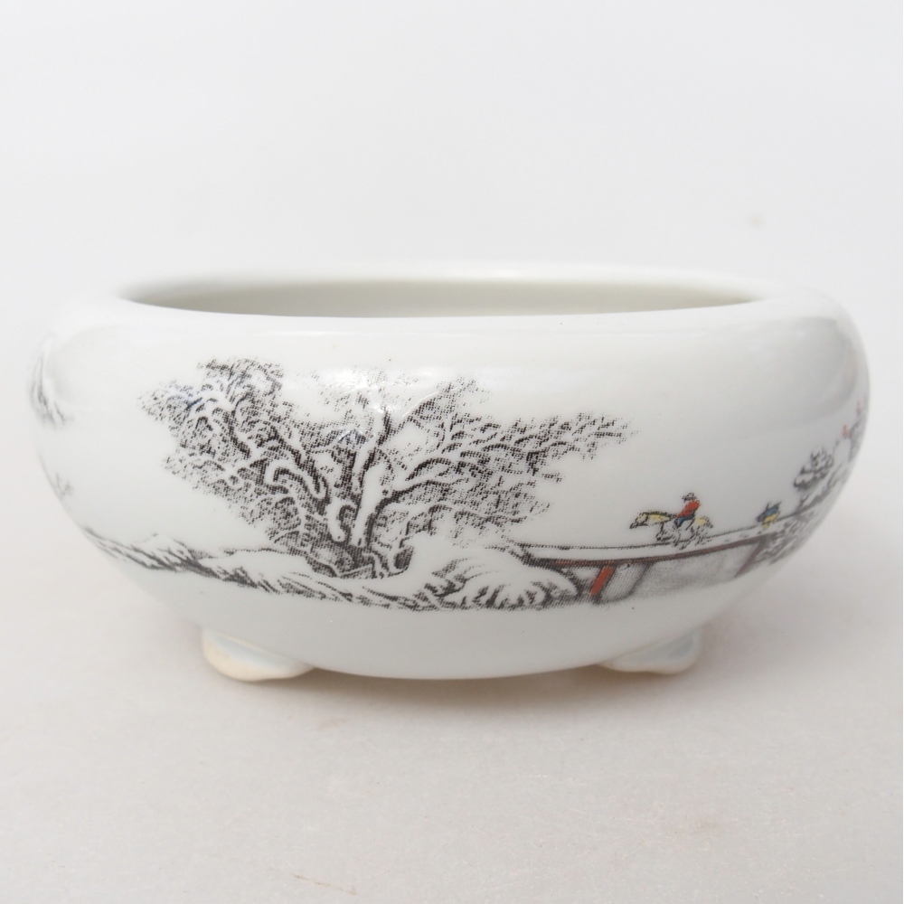 Ciotola per bonsai in ceramica 10 x 10 x 5 cm, colore bianco