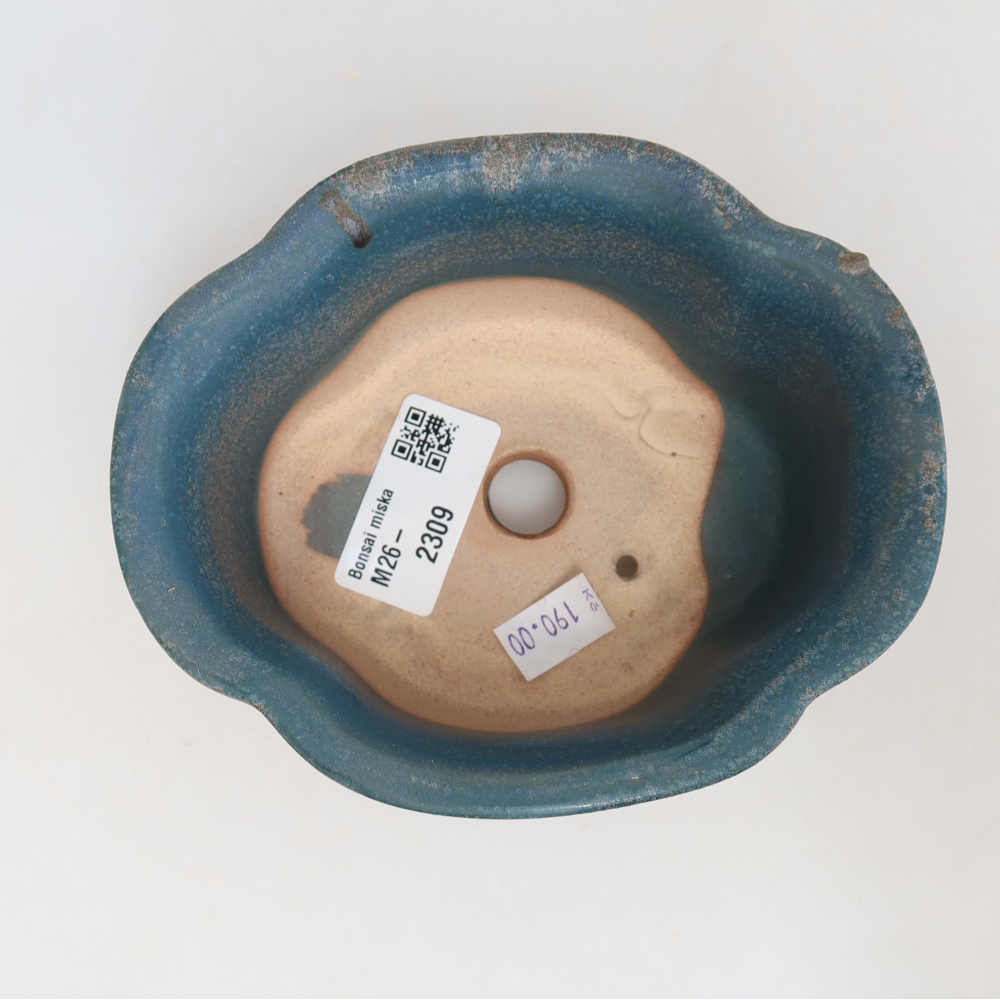 Vaso da bonsai in ceramica 13,5 x 11 x 6 cm, colore blu