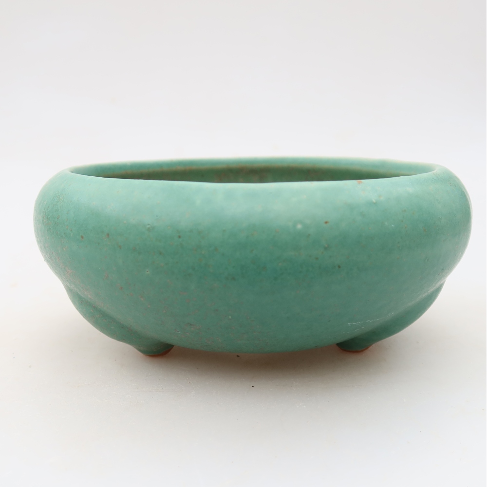 Vaso da bonsai in ceramica 15 x 15 x 6,5 cm, colore verde
