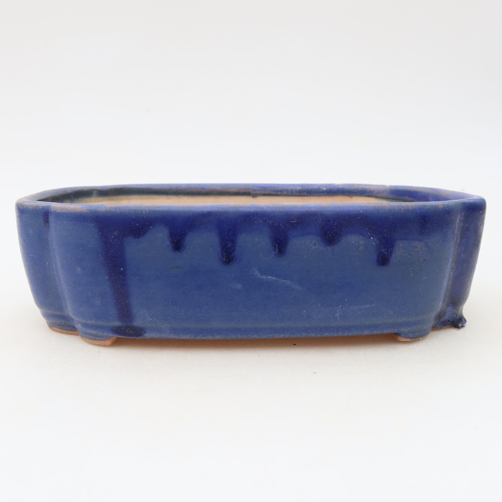 Vaso da bonsai in ceramica 18,5 x 13 x 5 cm, colore blu