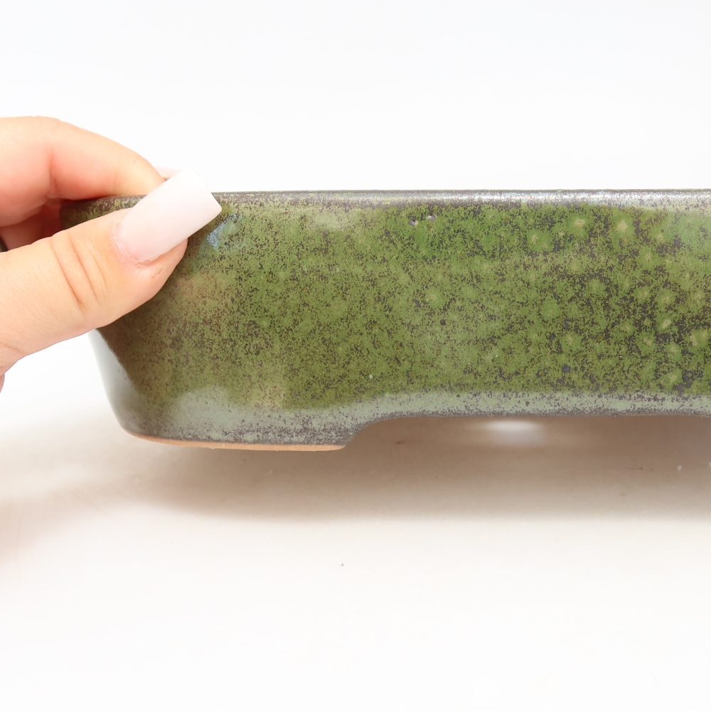 Ciotola bonsai in ceramica 23 x 18 x 5,5 cm, verde
