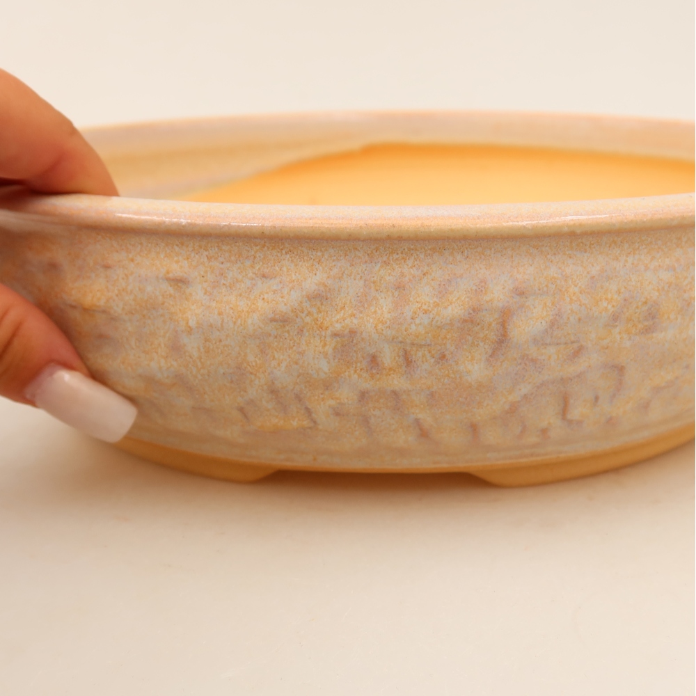 Vaso da bonsai in ceramica 28 x 28 x 7 cm, colore beige