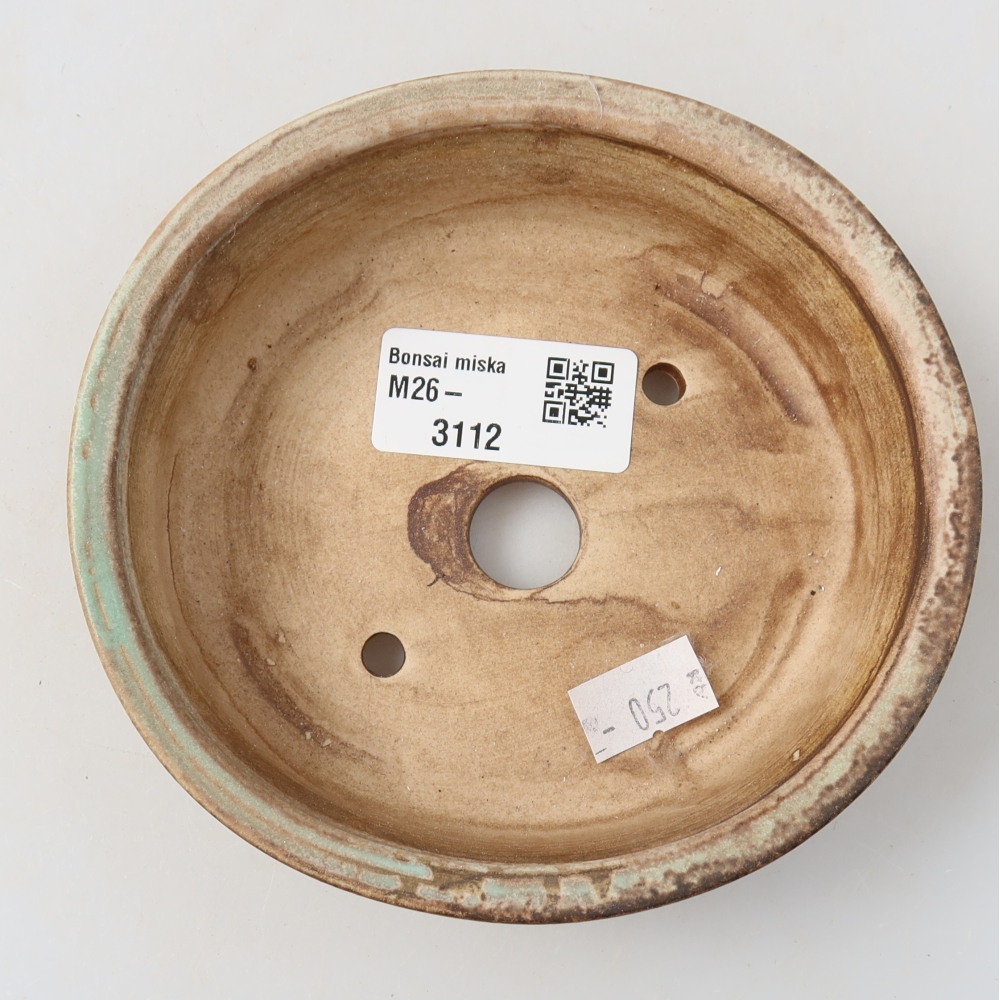 Vaso da bonsai in ceramica 12,5 x 11,5 x 3,5 cm, colore verde