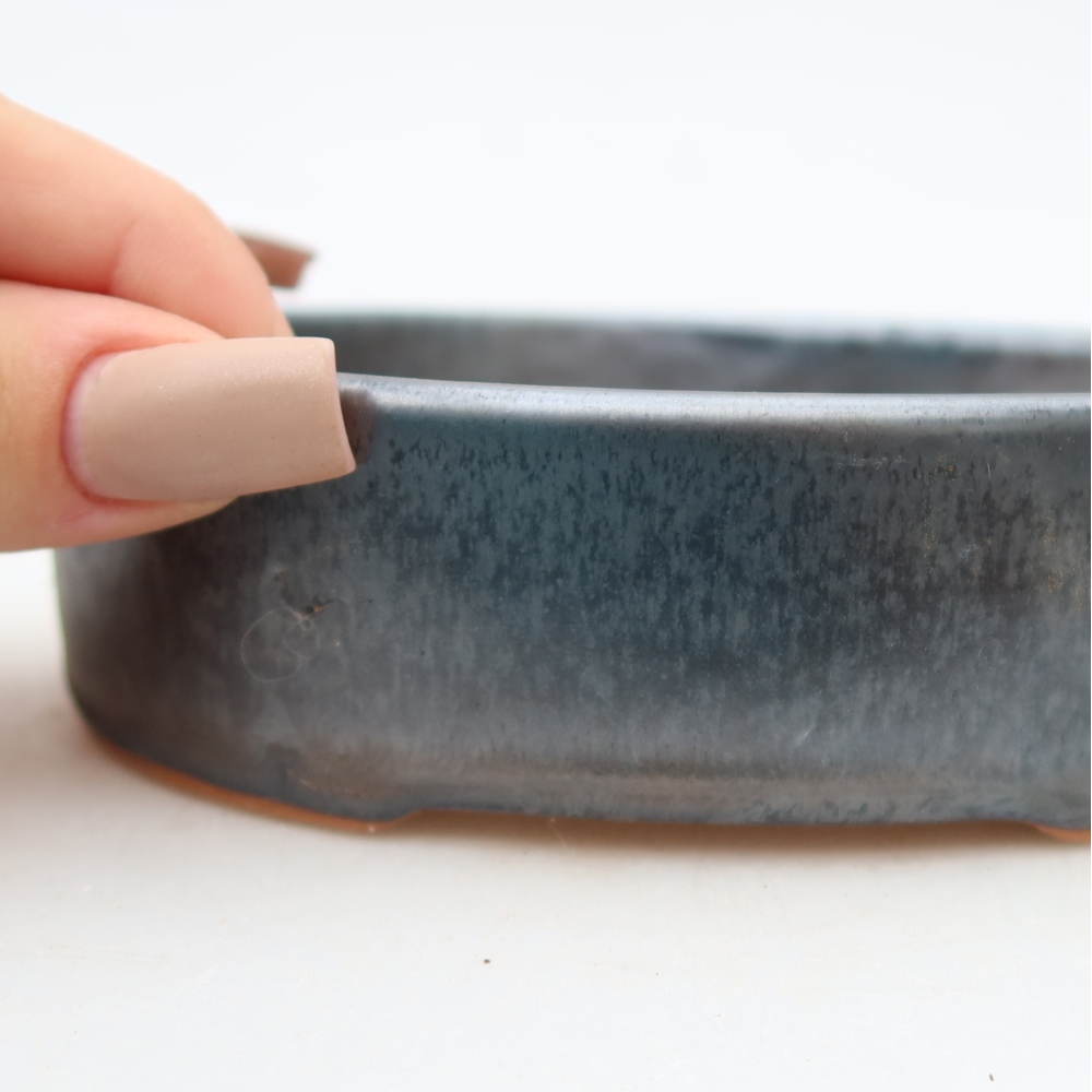 Vaso da bonsai in ceramica 13 x 10 x 3,5 cm, colore grigio