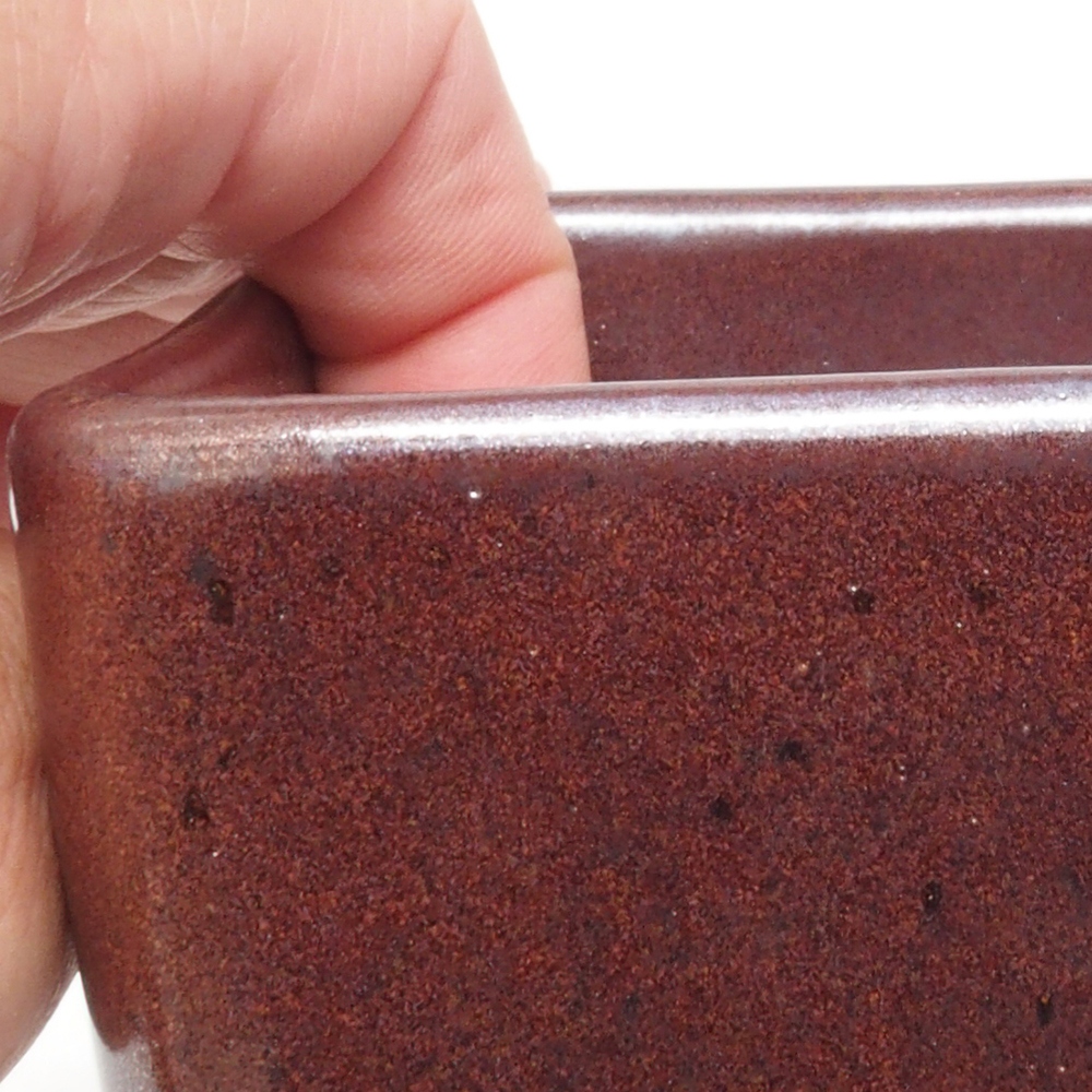 Ciotola per bonsai in ceramica 8,5 x 8,5 x 11 cm, marrone