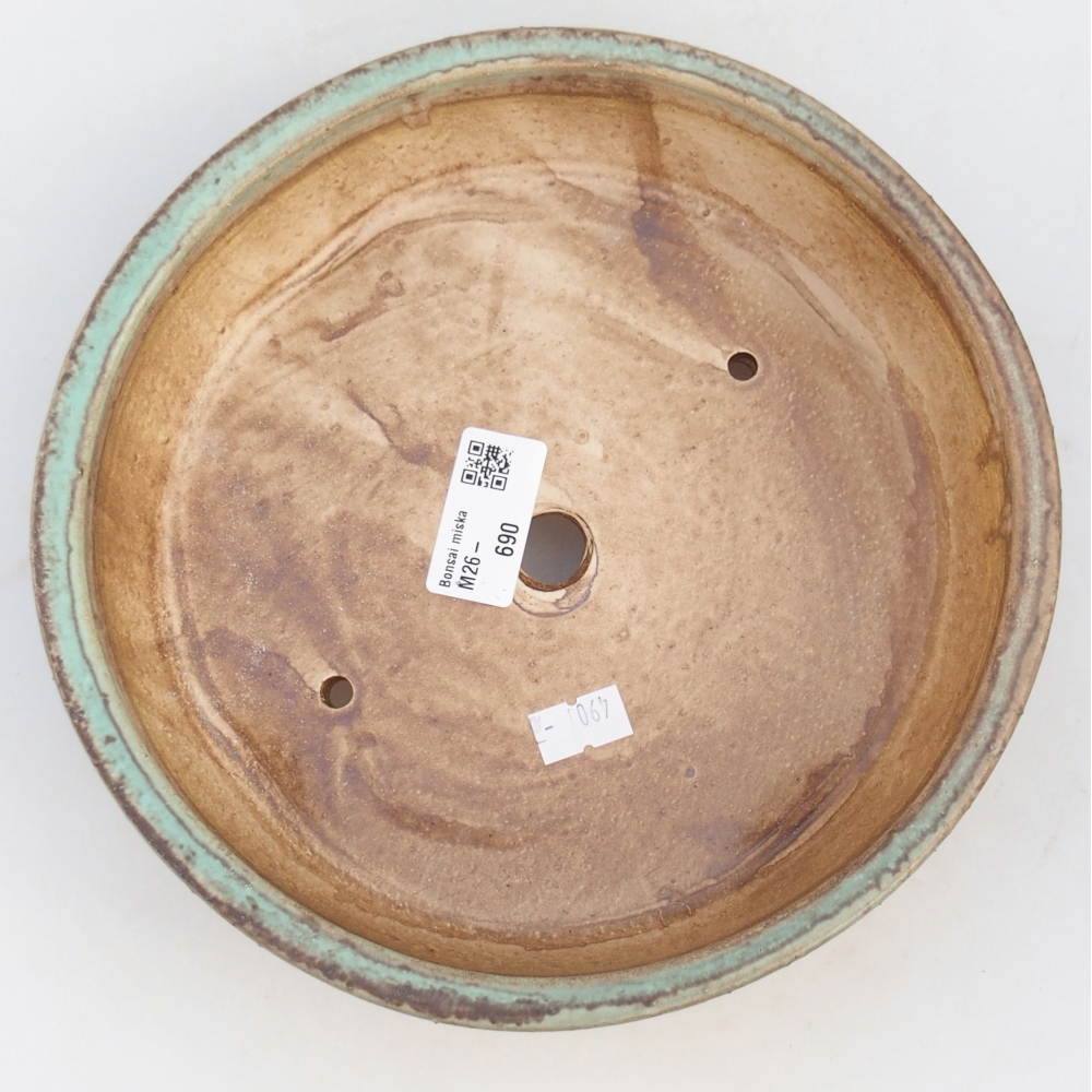 Ciotola per bonsai in ceramica 21,5 x 21,5 x 6 cm, verde