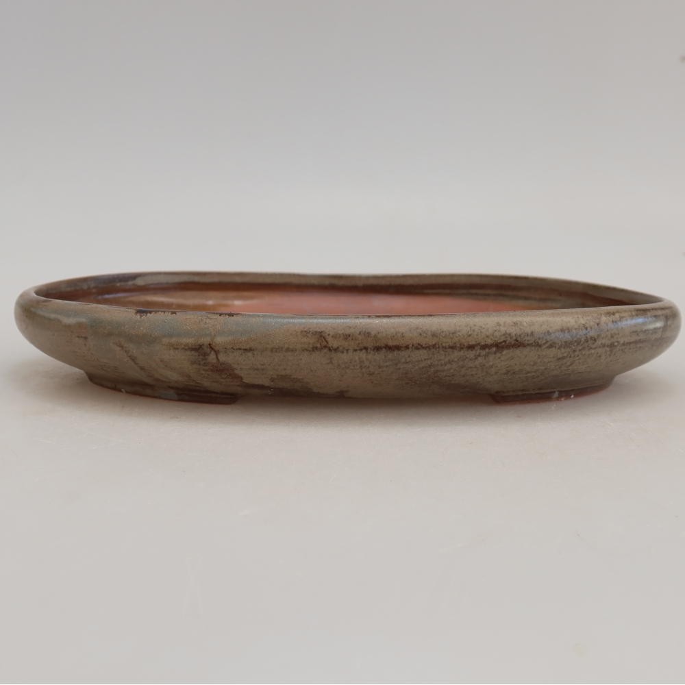 Ciotola per bonsai in ceramica 22,5 x 16,5 x 3 cm, marrone
