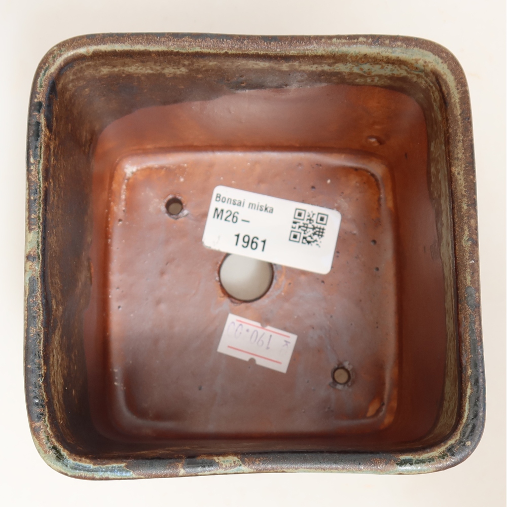 Vaso da bonsai in ceramica 10 x 10 x 8,5 cm, colore marrone