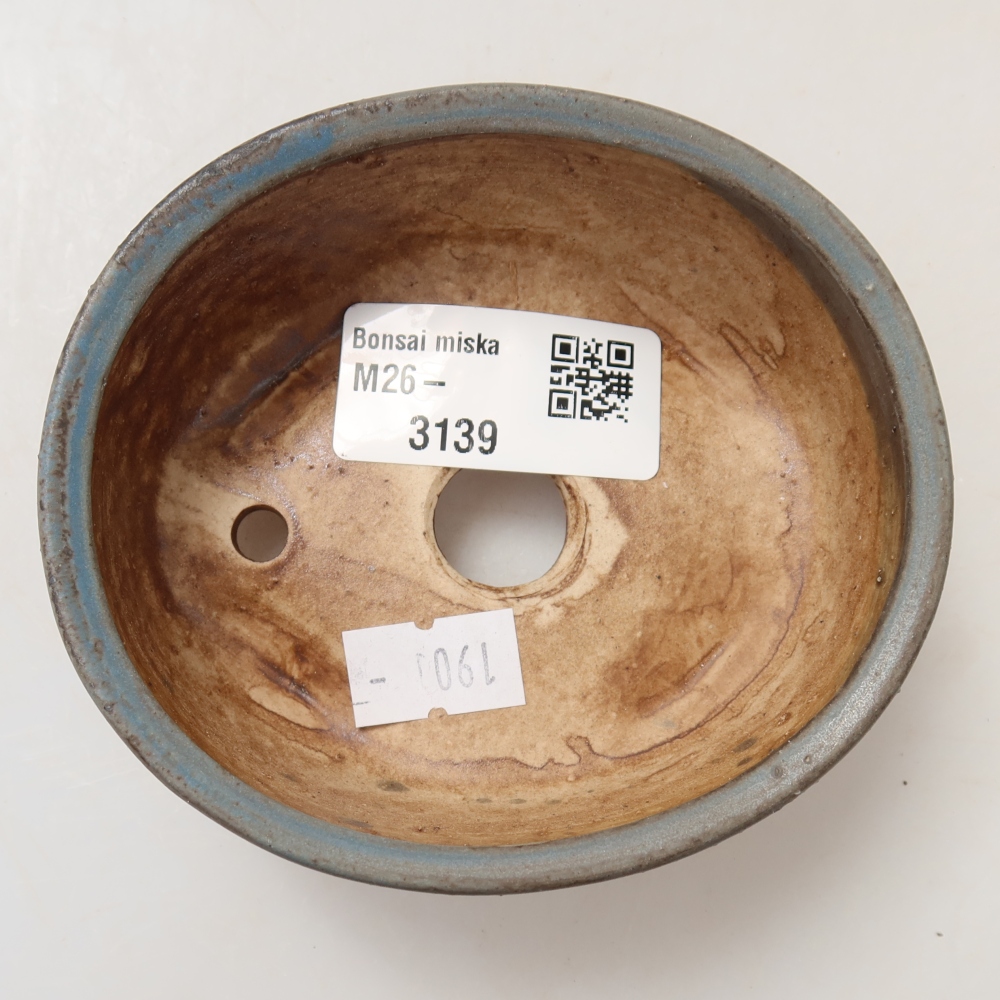 Vaso in ceramica per bonsai 9,5 x 8 x 4 cm, colore blu
