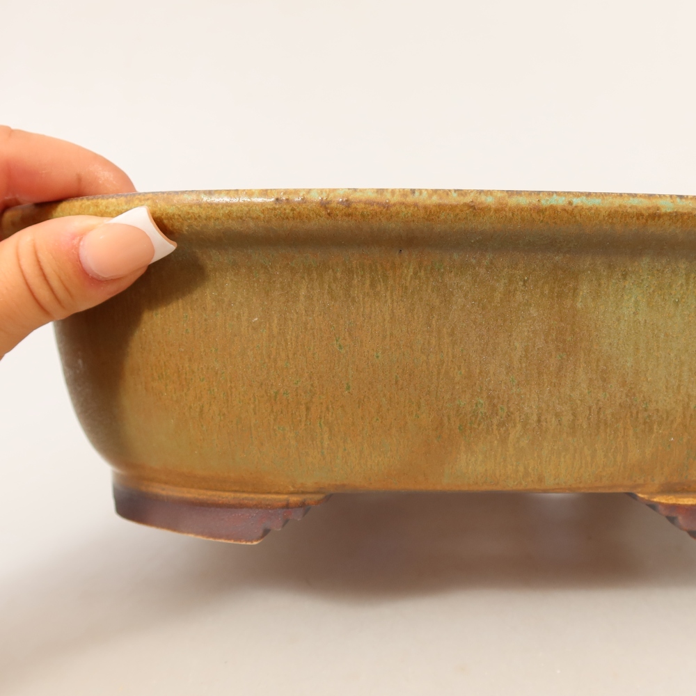 Ciotola bonsai in ceramica 25 x 21,5 x 7,5 cm, verde